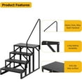 thumbnail image 3 of Telyswee 4 Step RV Stairs Hot Tub Steps Outdoor Spa Steps with Handrails, Portable Non-Slip Stairs for Travel Trailers, Car Homes, Campervans and Porches, 600lbs Black, 3 of 8