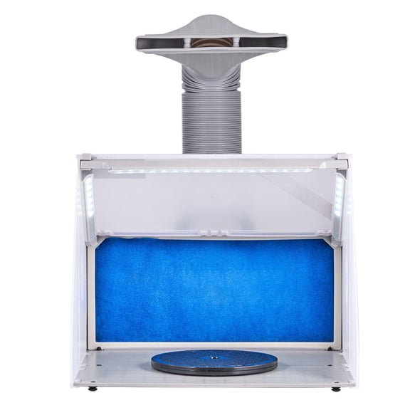 Portable LED Airbrush Spray Booth Kit with Exhaust Fan and Hose for Models Arts Crafts Cakes