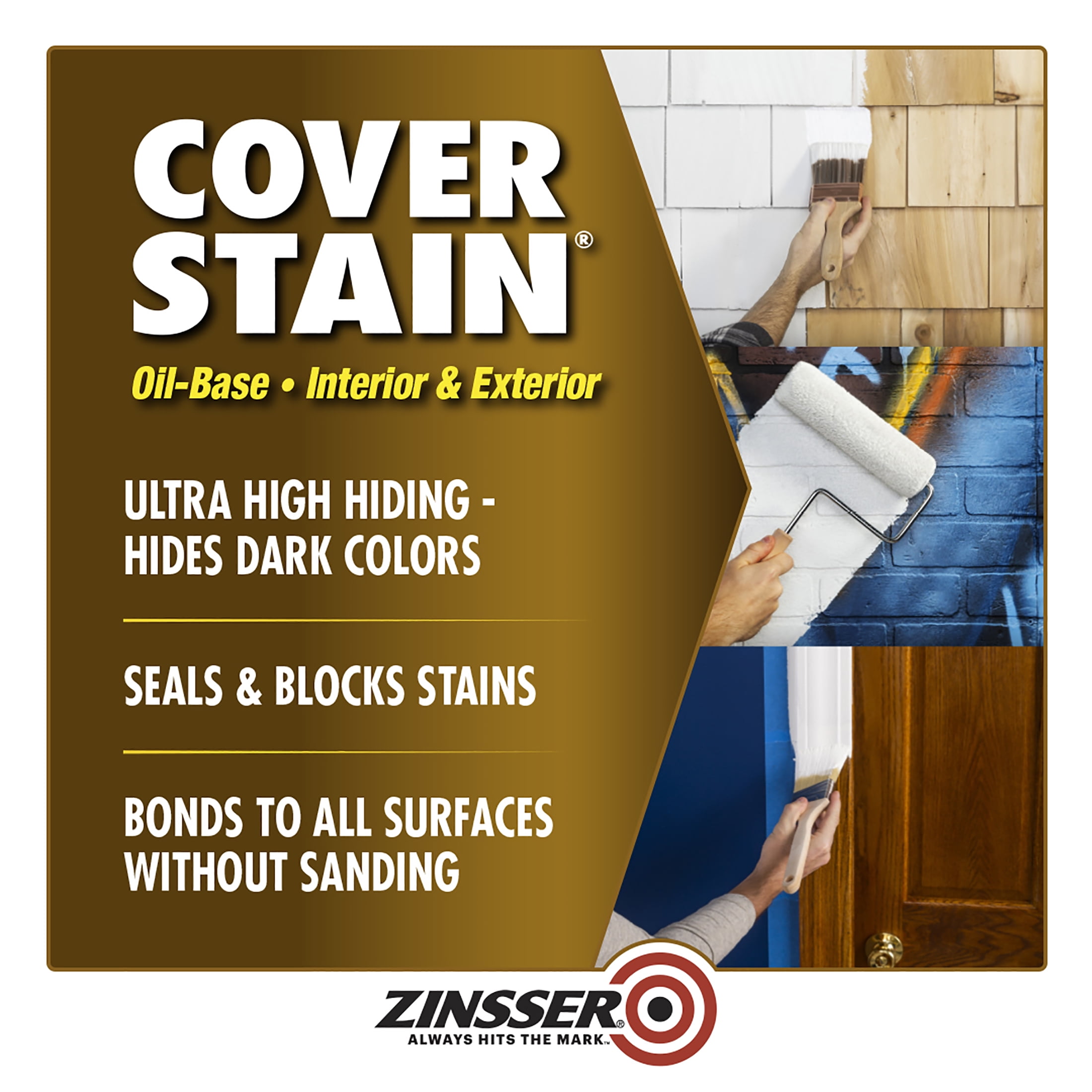 White, Zinsser High Hide Cover Stain Primer- 3500, 5 Gallon