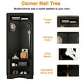 thumbnail image 5 of Corner Hall Tree with Shoe Bench, Versatile Entryway Coat Rack with 4 Hooks, Corner Cabinet with Adjustable Shelf for Hallway, Living Room, 5 of 6