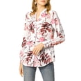 thumbnail image 2 of Blusa Floral de Manga Larga con Botones y Cuello en V para Mujer Estilo Chic 3XL Blanca, 2 of 7
