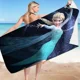 thumbnail image 3 of Toalla de playa de Frozen para niñas, paño de baño de dibujos animados de Disney, princesa Elsa, secado rápido, 3 of 5