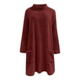 thumbnail image 4 of TIANZEN Crewneck Sweatshirt Long Sleeve Thermal Pocket Pullover Soft Warm Winter Casual For Ladies Outerwear Cowl Neck Sweatshirts for Women Full Zip Workout Top Distressed Hoodie Women, 4 of 5
