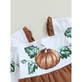 thumbnail image 4 of Toddler Baby Girls Halloween Thanksgiving Outfit Pumpkin Long Sleeve Frill Trim Dress Fall Winter Dress, 4 of 7