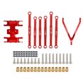 thumbnail image 1 of For SCX24 Tie Rod Kit, For SCX24 Pull Rod Kit Durable Vivid Color Aluminium Alloy 6Pcs Light Weight  For DIY Red, 1 of 8