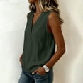 thumbnail image 5 of Bosfbaoi Womens Blouse V Neck Henley Relaxed Fit Sleeveless Stitch Detail Solid Casual Chic Tank Tops for Women, 5 of 9