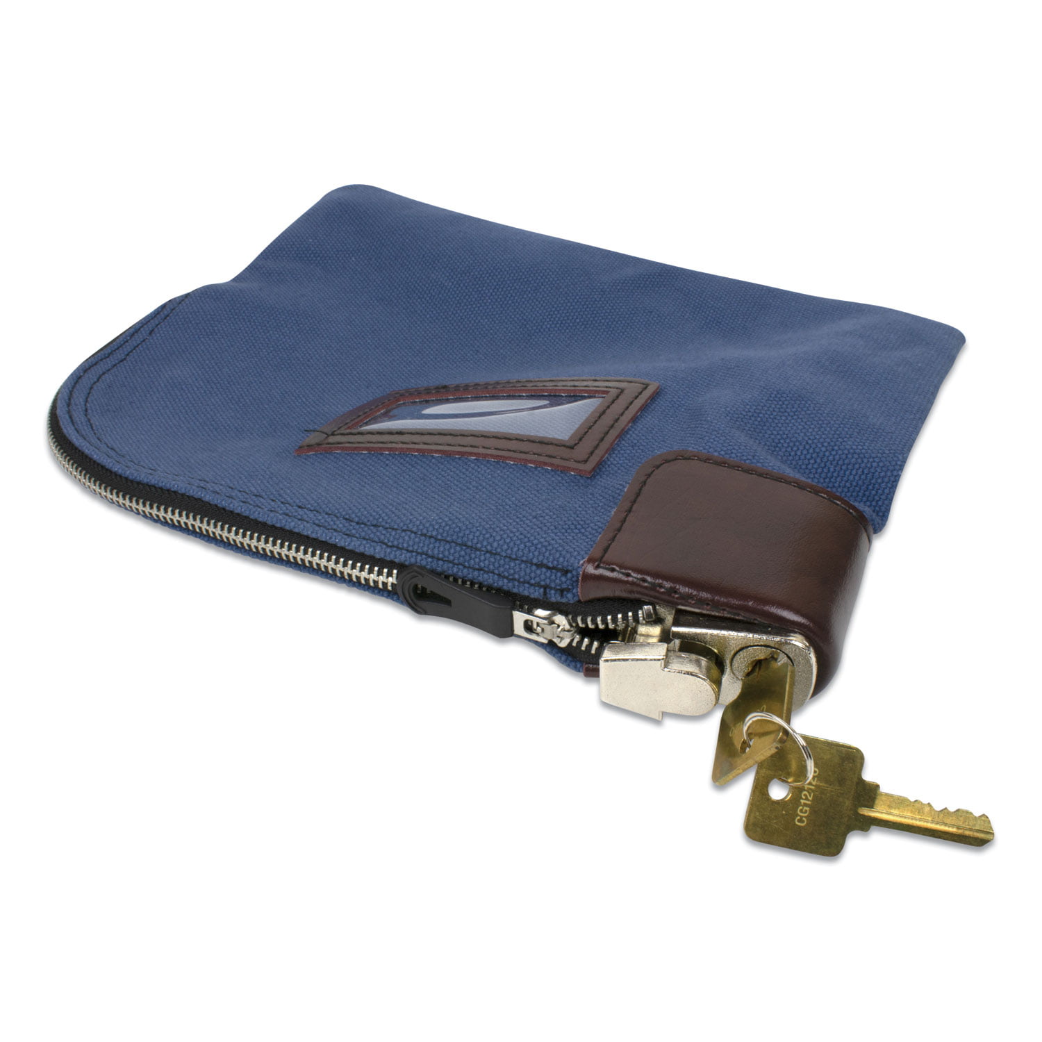 Locking Bank Bag Laminated Nylon Combination and Keyed Security System Royal Blue
