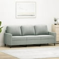 thumbnail image 1 of vidaXL 3-Seater Sofa Light Grey 180 cm Velvet, 1 of 5