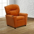 thumbnail image 4 of Contemporary Orange Microfiber Kids Recliner with Cup Holder, 4 of 7