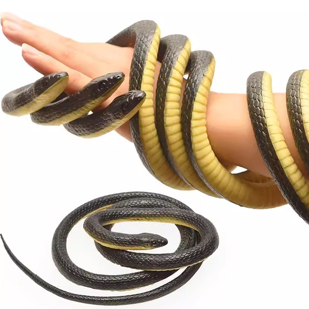 2 Pieces Large Rubber Snakes Realistic 49 Inches Fake Snakes Black ...