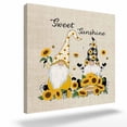 thumbnail image 2 of Sunflower Gnome Framed Canvas Wall Art, Sweet Sunshine Yellow Flower Farm Plant Retro Wall Art Painting for Living Room Bedroom Home Decor, 24”x24”, Office Artwork Print, 2 of 9
