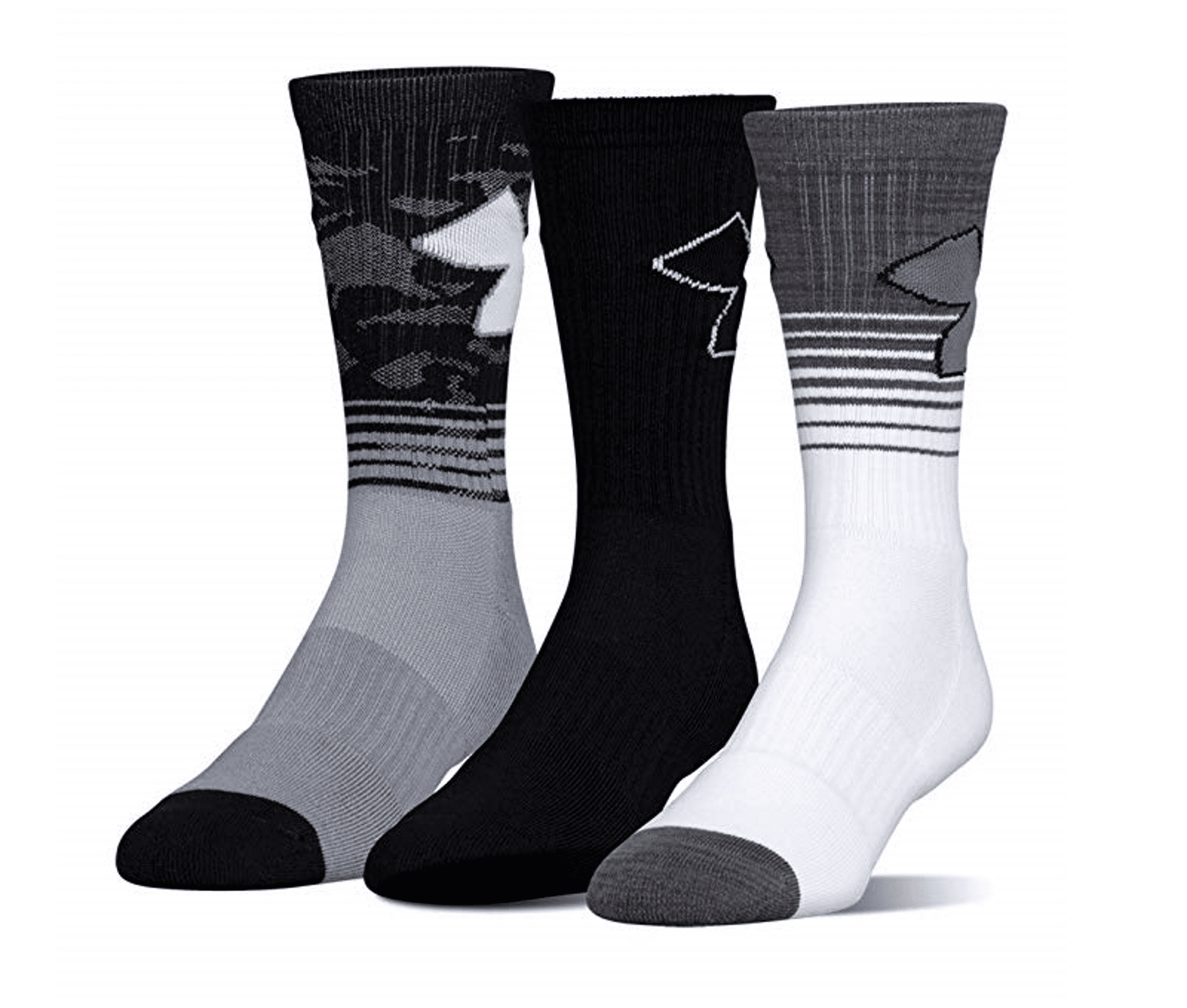 Under Armour Socks Boys Phenom Curry Crew (3 Pack) Youth Large