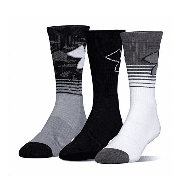 Under Armour Socks Boys Phenom Curry Crew (3 Pack) Youth Large