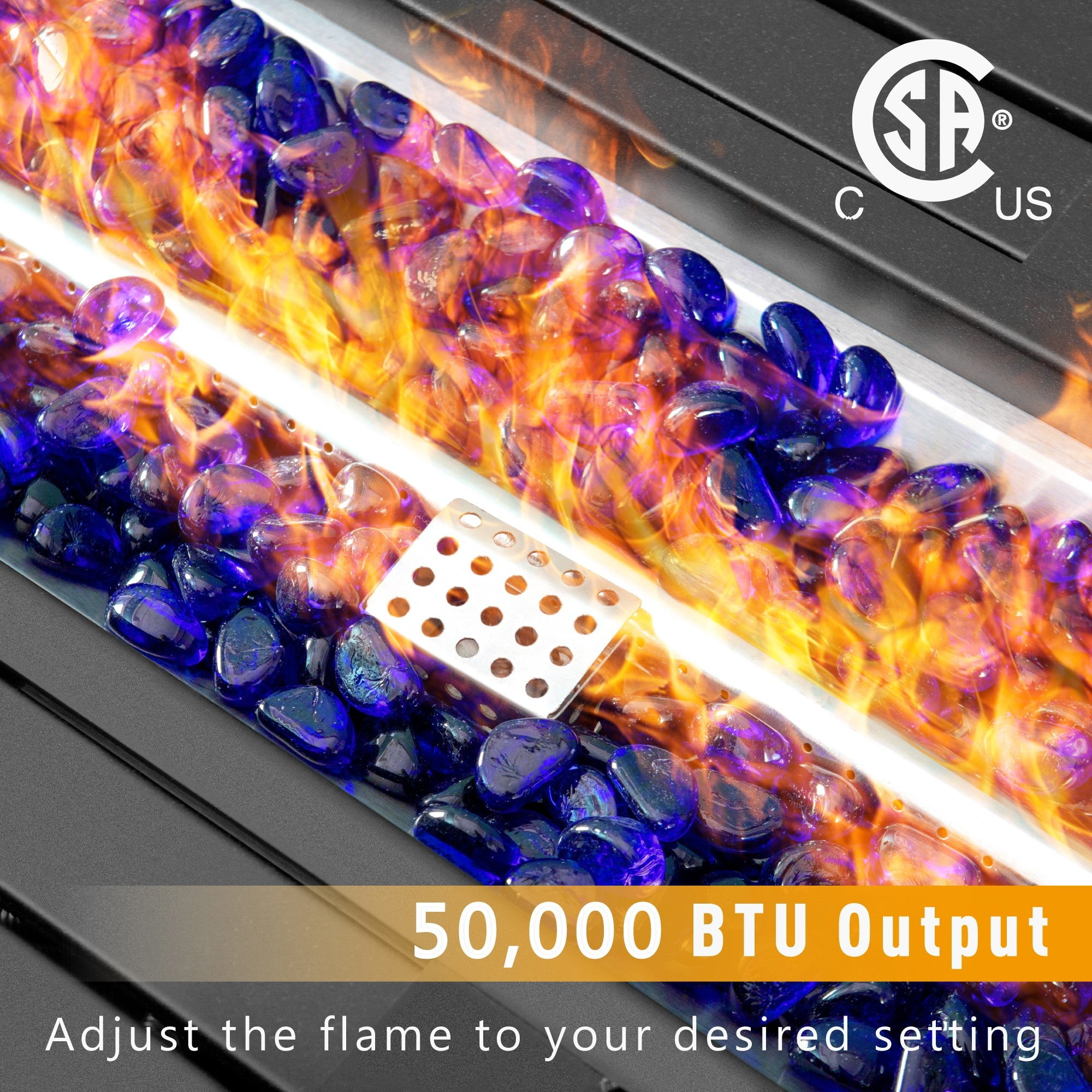 Sophia & William 56" Outdoor Propane Gas Fire Pit Table with Lid 50,000 BTU