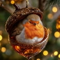 thumbnail image 4 of Sunxin Hangs Animal Ornaments Christmas Ornaments 2D Acrylic Animal Christmas Tree Pendant Figurine Decorative Home for Wall Room Garden, One Robin Pine Nut Animal Pendant, 4 of 4