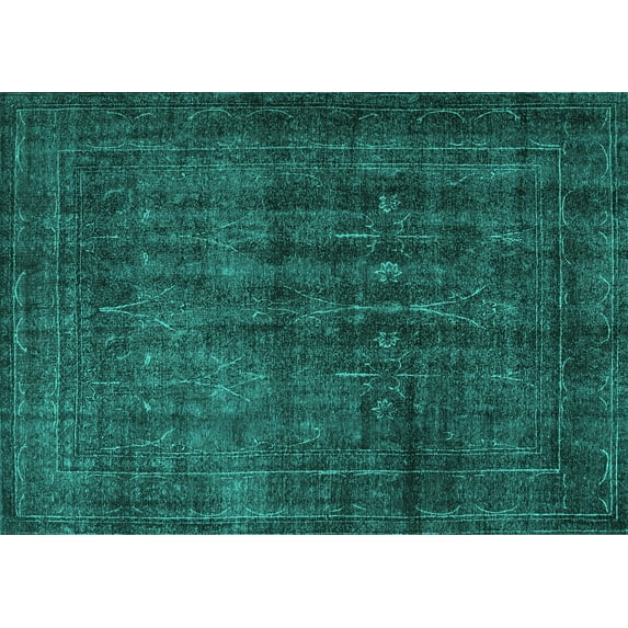Ahgly Company Indoor Rectangle Persian Turquoise Blue Bohemian Area Rugs, 5' x 7'