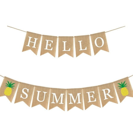 Summer Banner Summer Themed Pineapple Party Decoration Pull Flag Banner Beach Party Decoration
