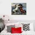 thumbnail image 5 of PIKWEEK Horse Wall Art Canvas Painting Wall Art Fighting Horses Famous Artwork Posters Romanticism Vintage Prints Wall Decor 16*12inch/20*16inch, 5 of 6