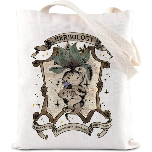 TGBJE Herbology Tote Bag Herbology Plant Lover Gift Magical Wizard Shoulder Grocery Bag Book Lover Bookworm Gift