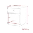 thumbnail image 7 of Posh Living Angela Nightstand with Metal Corner Brackets in White/Gold, 7 of 7