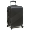 Dejuno Troy ABS 3Piece Hardside Spinner Luggage Set Black
