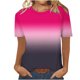 thumbnail image 1 of Camiseta de Manga Corta de Cuello Redondo Impresa Casual de la Moda de las Mujeres, Poliéster Ligero para el Uso Diario, 1 of 8