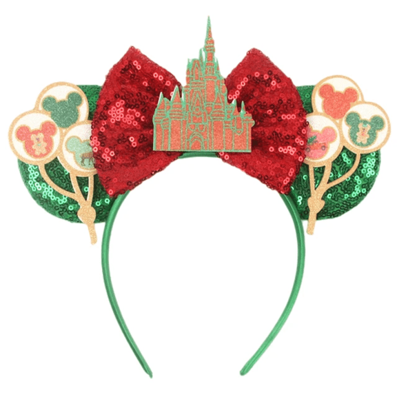 Christmas Magic Castle Mickey Ears, Christmas Snowflake Minnie Ears, Mickey Ears, Christmas Minnie Ears, Red Minnie Ears, Ears, Red Sequin Ears