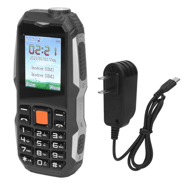 Teléfono celular Q1 2G Teléfono inteligente con doble SIM desbloqueado con botones grandes Batería de 2800 mAh Teléfono móvil para personas mayores 100-240 V Negro Enchufe de EE. UU.