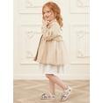 thumbnail image 4 of famuka Baby Girl Trench Coat Dress Toddlers Spring Fall Button Down Jacket with Tulle, 4 of 10