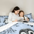 thumbnail image 4 of jejeloiu Lovely Penguin 7-Piece Bedding Comforter Set,Antarctic Animal King Bedding Sets,Black Blue Bed Sheets For Girls Kids,Super Cozy Room Decor Reversible, 4 of 8
