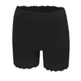 thumbnail image 2 of Women Non Rolling High Waist Seamless Boyshort Nylon Soft Double Lace Trim Casual Under Skirt Layering Safety Shorts Black L, 2 of 5