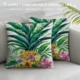 thumbnail image 3 of Creowell  Summer Throw Pillow Cover Tropical Pineapples Colorful Floral Pillowcase Happy Summer Holiday Farmhouse Decorations Patio Cushion Case for Sofa Couch Home Bed 12x12in, 3 of 5