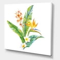 thumbnail image 3 of Designart ' Green Leaves With Tropical Yellow Flowers I ' Traditional Canvas Wall Art Print, 3 of 4