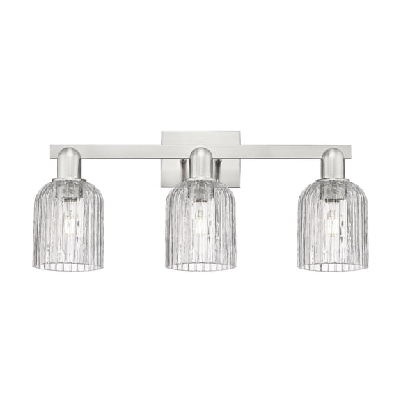 716-3W-SN-G559-5CL Innovations Lighting Bridal Veil - 3 Light Bath Vanity-10.75 Inch Tall and 24 Inch Wide-Brushed Satin Nickel Finish-Clear Glass