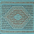 thumbnail image 1 of Ahgly Company Indoor Square Southwestern Light Blue Country Area Rugs, 8' Square, 1 of 4