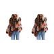 thumbnail image 2 of sweethay Camisa de mujer Cuello Llanura plisada Linda blusa bohemia informal Salidas diarias Oficina Hogar Camisas de viaje Vino rojo S Vino rojo S 2Conjunto, 2 of 6