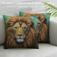 thumbnail image 3 of COMIO  Throw Pillow Cover Art Wild Lion Square Pillowcases Animal Furry Mammal Predator Palette Mane Expressive Feline Modern Cushion Cover Home Decor, 3 of 5