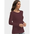 thumbnail image 2 of Women's Long Sleeve Round Neck T-Shirt - Casual Basic Top for Fall & Winter, 2 of 6