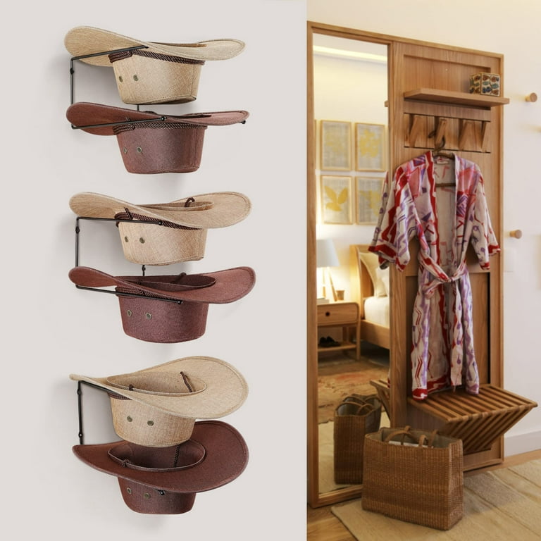 6 Pieces Cowboy Hat Holder DIY Hat Storage Organizer for Entry Hall Bedroom Apartment, Size: 35.5