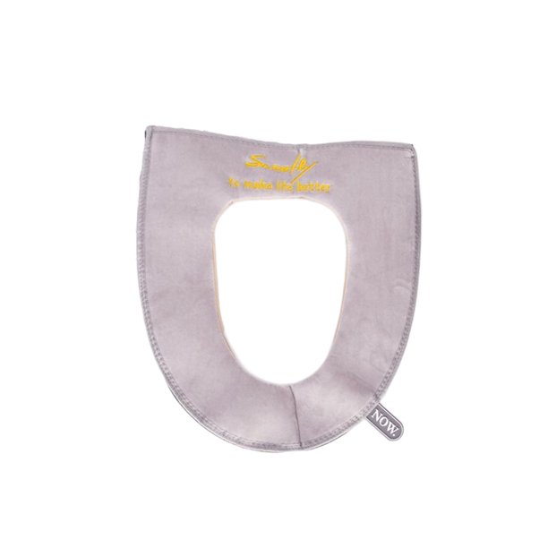 Almohadilla para asiento de inodoro Yuarrent lavable color sólido suave con cremallera gris