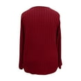 thumbnail image 4 of BSDJILFG Plus Size Sweaters for Women Fall Dressy Casual Solid Color Criss Cross V Neck Pleated Tees Long Sleeve Metal Buckle Decoration ,XL-5XL, 4 of 6