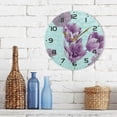 thumbnail image 7 of Dreamtimes Purple Flower Wall Clock, 10 Inch Silent Non Ticking Round Clock Oil Painting Clock Easy to Read Clock for Living Room Bedroom Bathroom Home Decor, 7 of 7