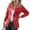Red, variant on hgsbede Women's Fashion Casual Lapel Collar Button Pocket Temperament Motorcycle Jacket Leather Jacket Coat