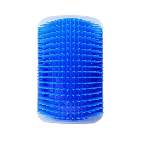 PHANY Scratching and rubbing cat corner massage fixed hair removal brush tickle comb Pet cat massager blue