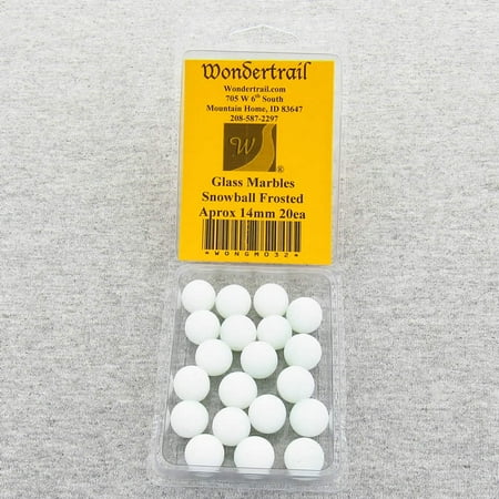 Snowball Frosted Marbels 14mm Glass Marbles Pack of 20 Wondertrail
