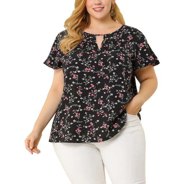 Blusa Floral Agnes Orinda Acampanada Negro XL