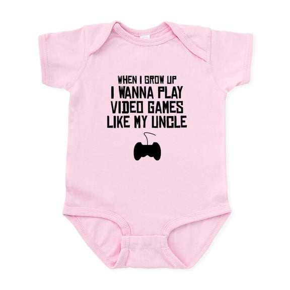 CafePress - Play Video Games Like My Uncle Body Suit - Baby Light Bodysuit, Size Newborn - 24 Months