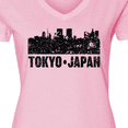 thumbnail image 4 of Inktastic Tokyo Japan City Skyline with Grunge Women's V-Neck T-Shirt, 4 of 5