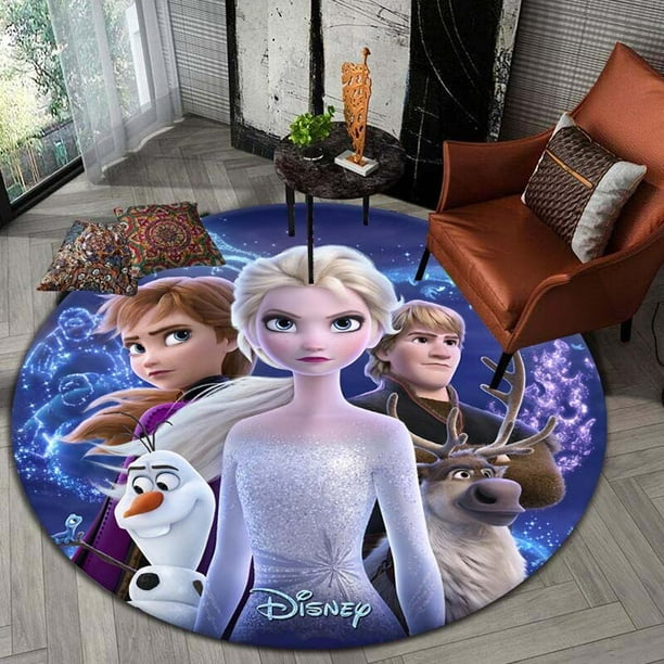 Disney Frozen print Round carpet children's play room Rug living room bedroom non-slip carpet Children birthday gift Home DecorDiameter 100cm Gao Jinjia LED