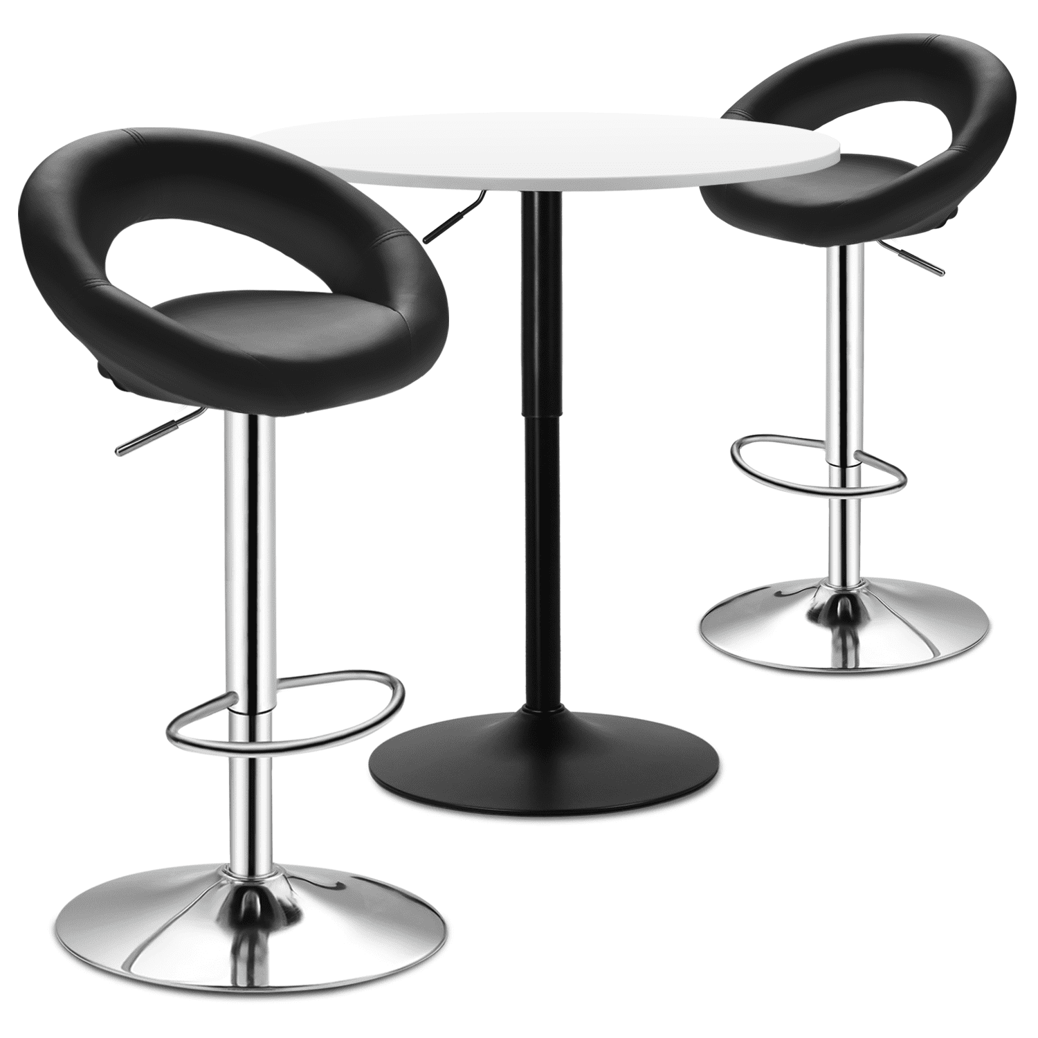 Magshion Set of 3 Bar Table and Chair Set, 31.5" Round Cocktail Table